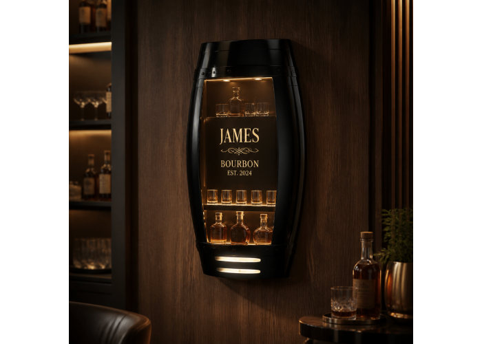 Personalised Illuminated Bourbon Bar Shelf Personalised Illuminated Bourbon Bar Shelf