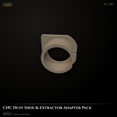 CNC Dust Shoe & Extractor Adapter Pack — 3D Print STL Files CNC Dust Shoe & Extractor Adapter Pack — 3D Print STL Files