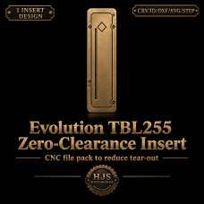 Evolution TBL255 Zero-Clearance Table Saw Insert CNC File Pack — Vectric, DXF/STEP Digital Download Evolution TBL255 Zero-Clearance Table Saw Insert CNC File Pack — Vectric, DXF/STEP Digital Download