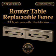 Router Table Replaceable Fence CNC File Pack — Vectric, DXF/STEP Digital Download Router Table Replaceable Fence CNC File Pack — Vectric, DXF/STEP Digital Download