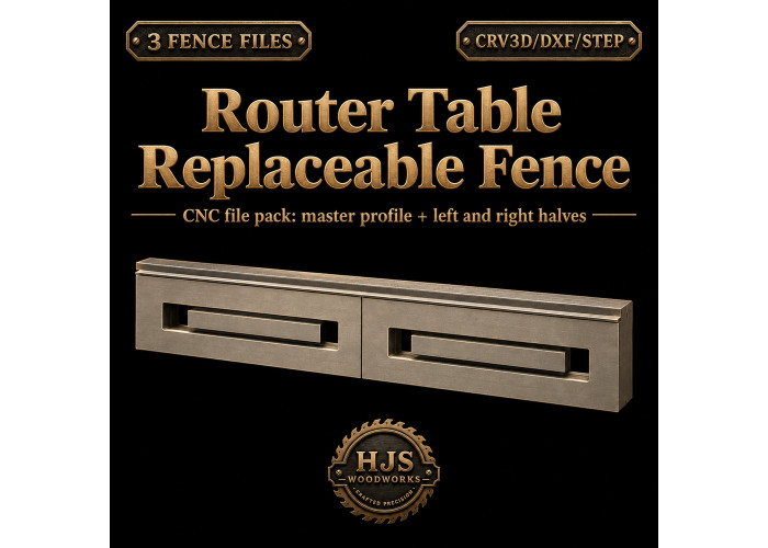 Router Table Replaceable Fence CNC File Pack — Vectric, DXF/STEP Digital Download Router Table Replaceable Fence CNC File Pack — Vectric, DXF/STEP Digital Download